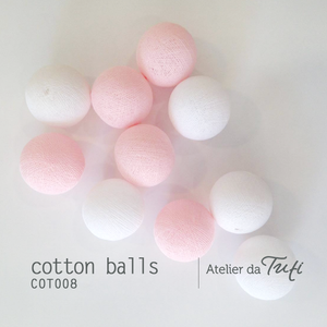 Cotton balls rosa & branco