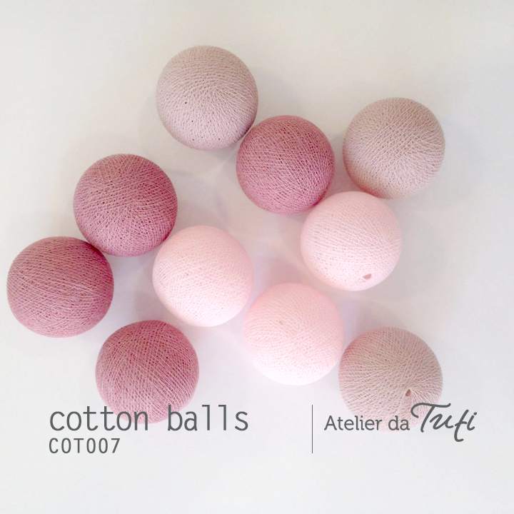 Cotton balls tons castanho & rosa