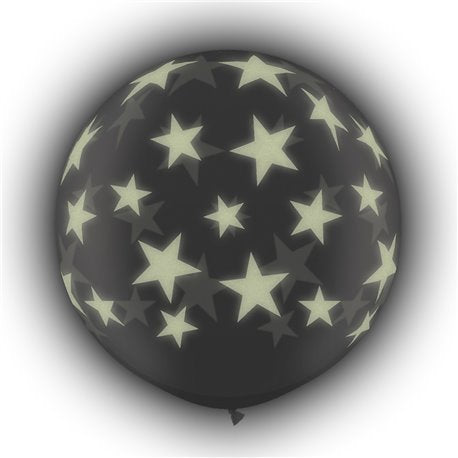 Balão preto estrelas !brilha no escuro!