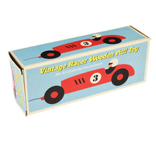 Carregar imagem no visualizador da galeria, Brinquedo de puxar - carro de corrida vintage