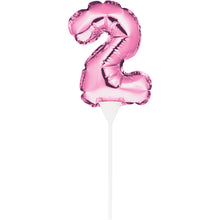 Carregar imagem no visualizador da galeria, Topo de bolo balão foil nº rosa