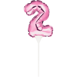 Topo de bolo balão foil nº rosa
