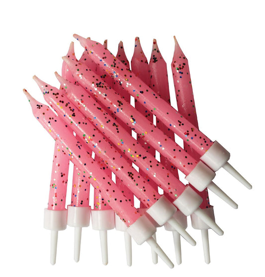 Velas rosa glitter