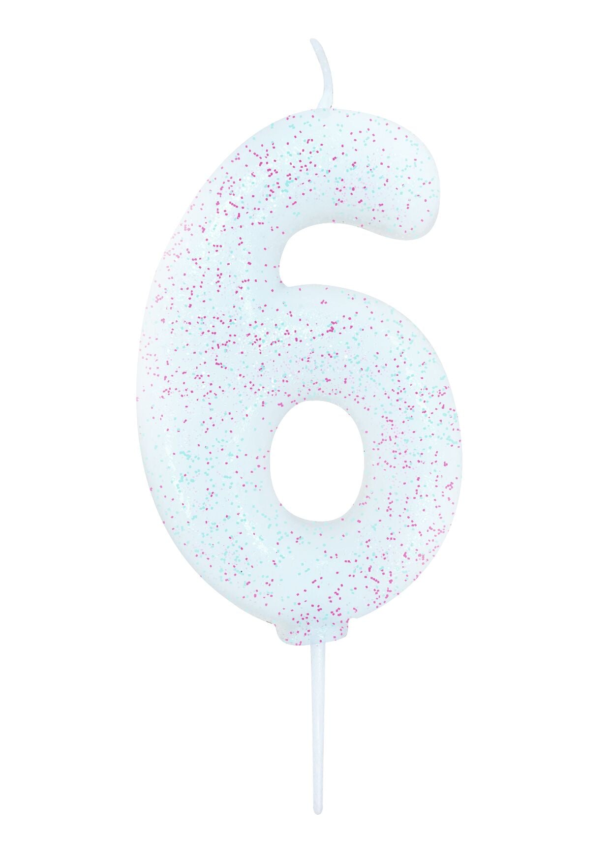 Velas número branca glitter