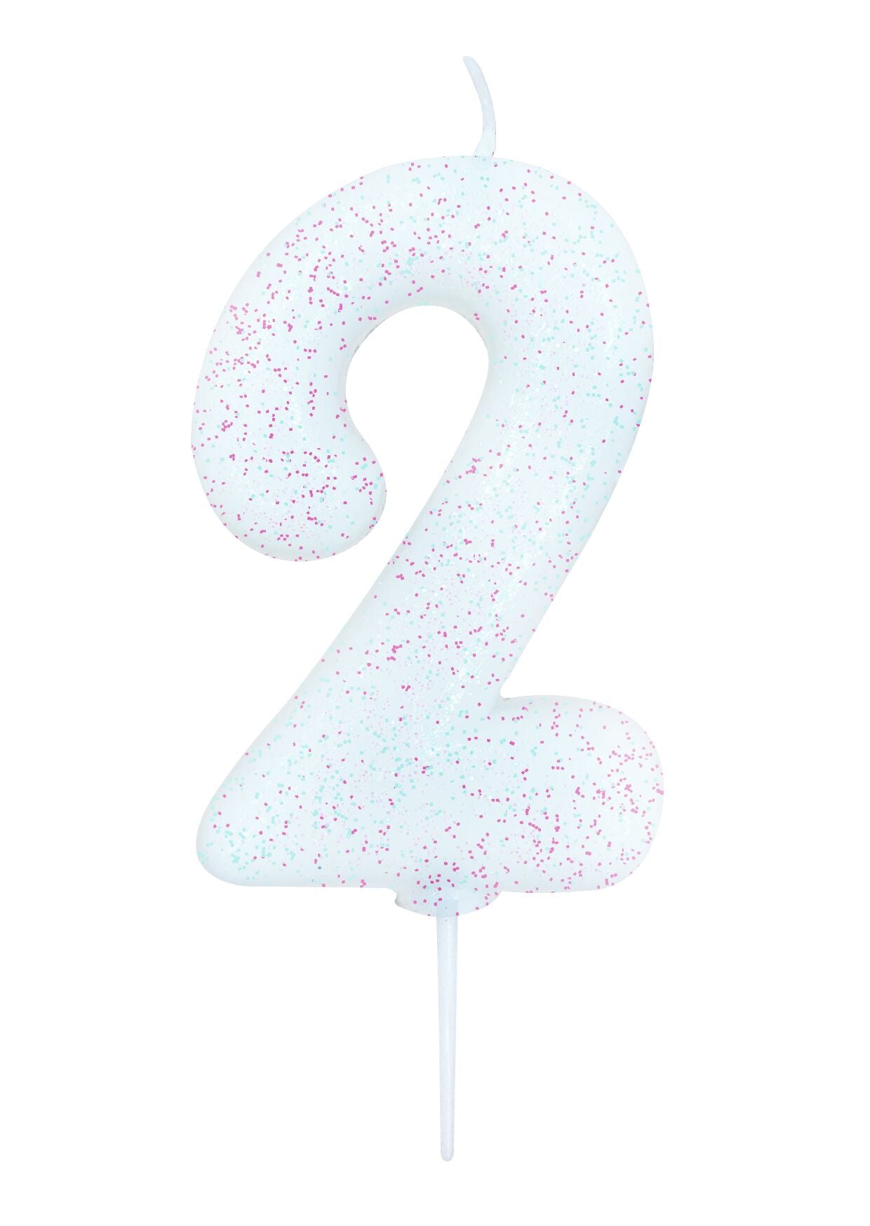 Velas número branca glitter