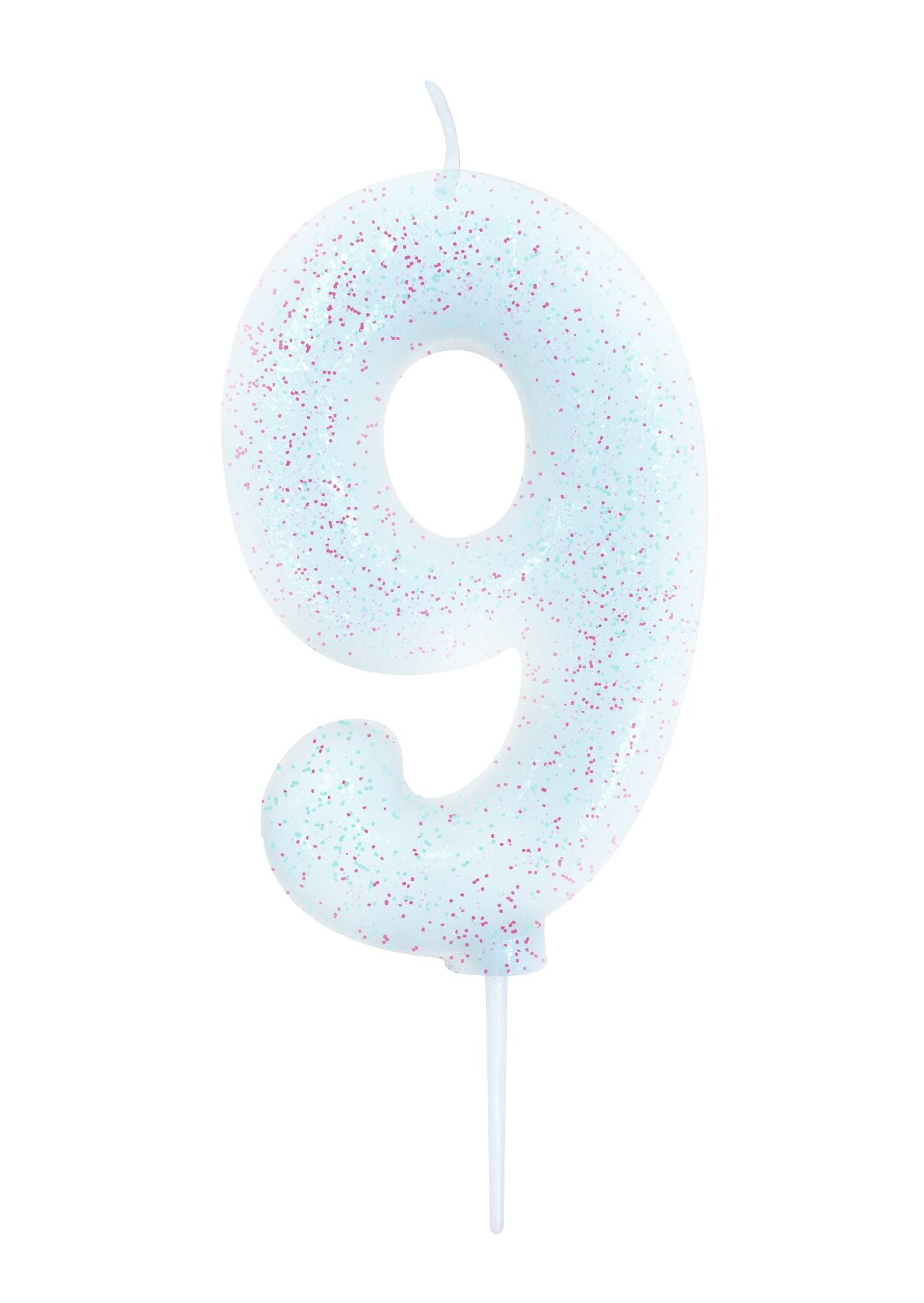 Velas número branca glitter