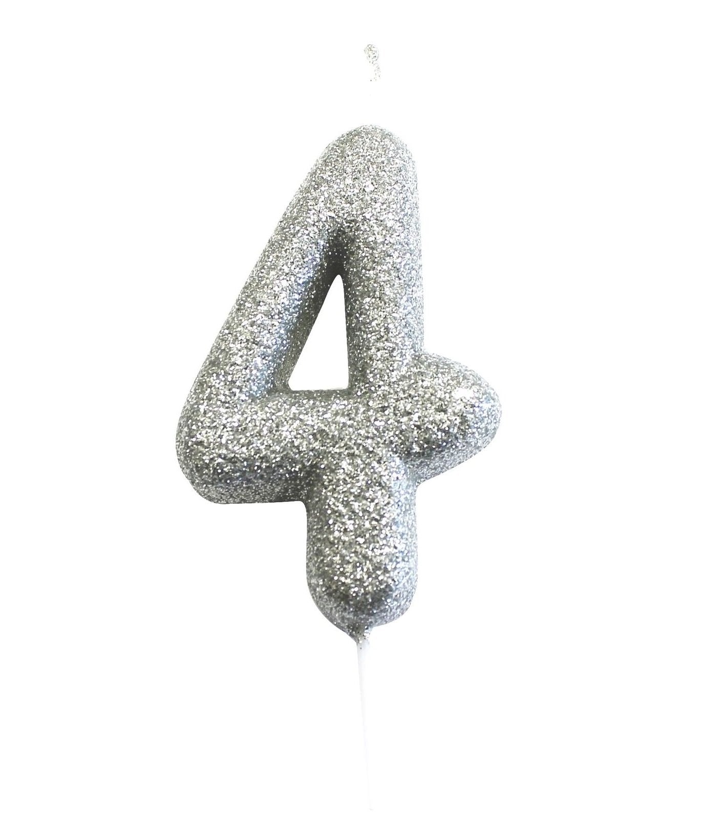 Velas número prateada glitter