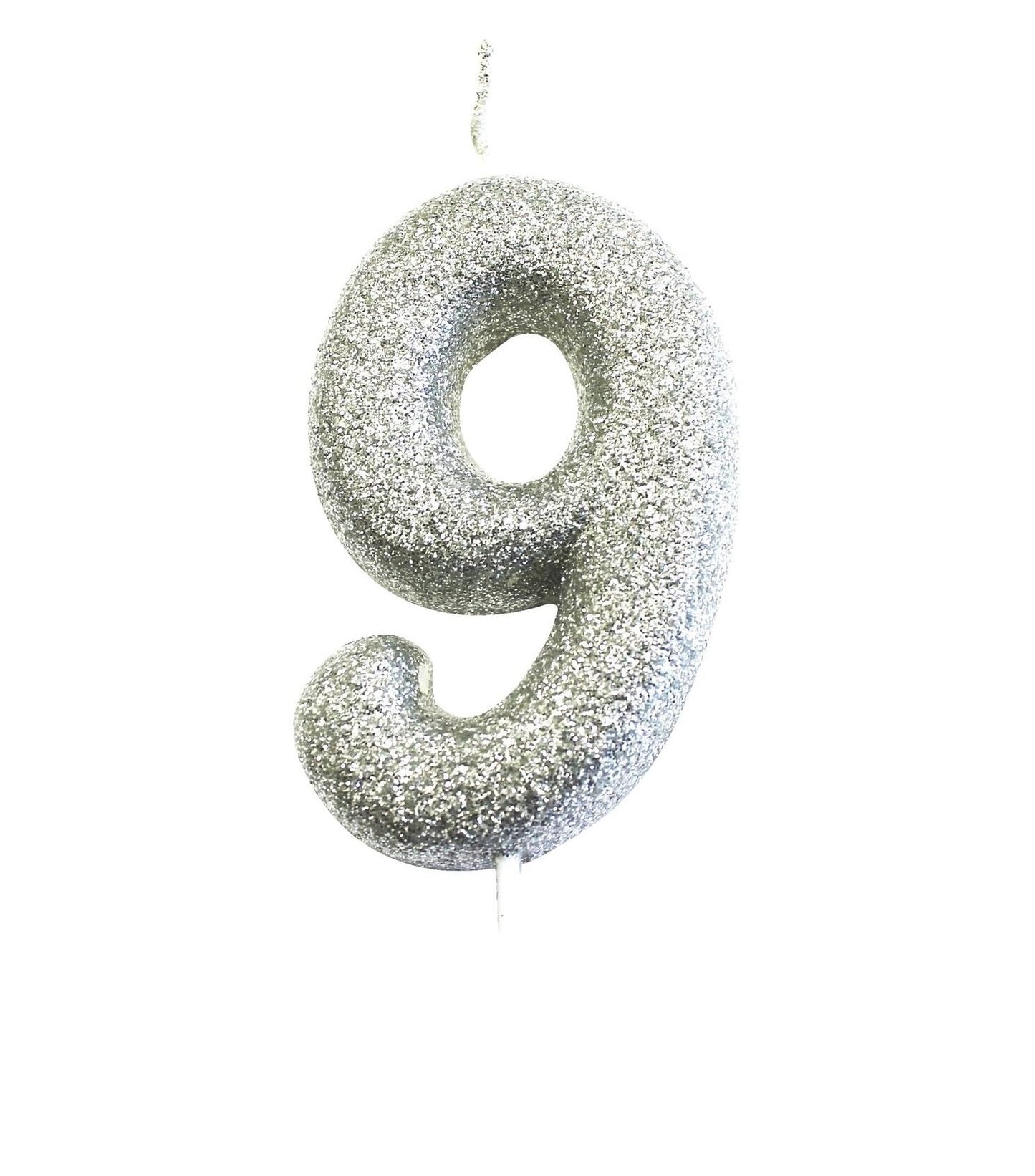 Velas número prateada glitter