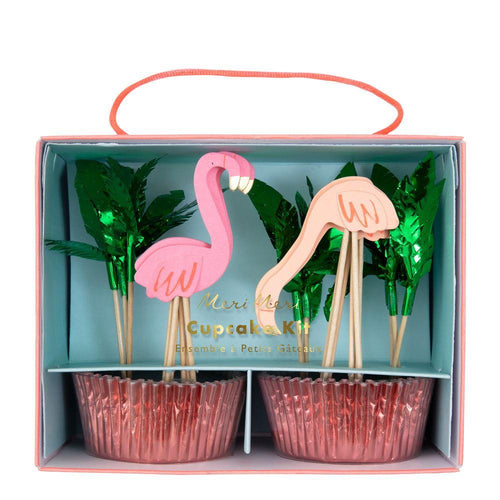 Kit cupcakes flamingos