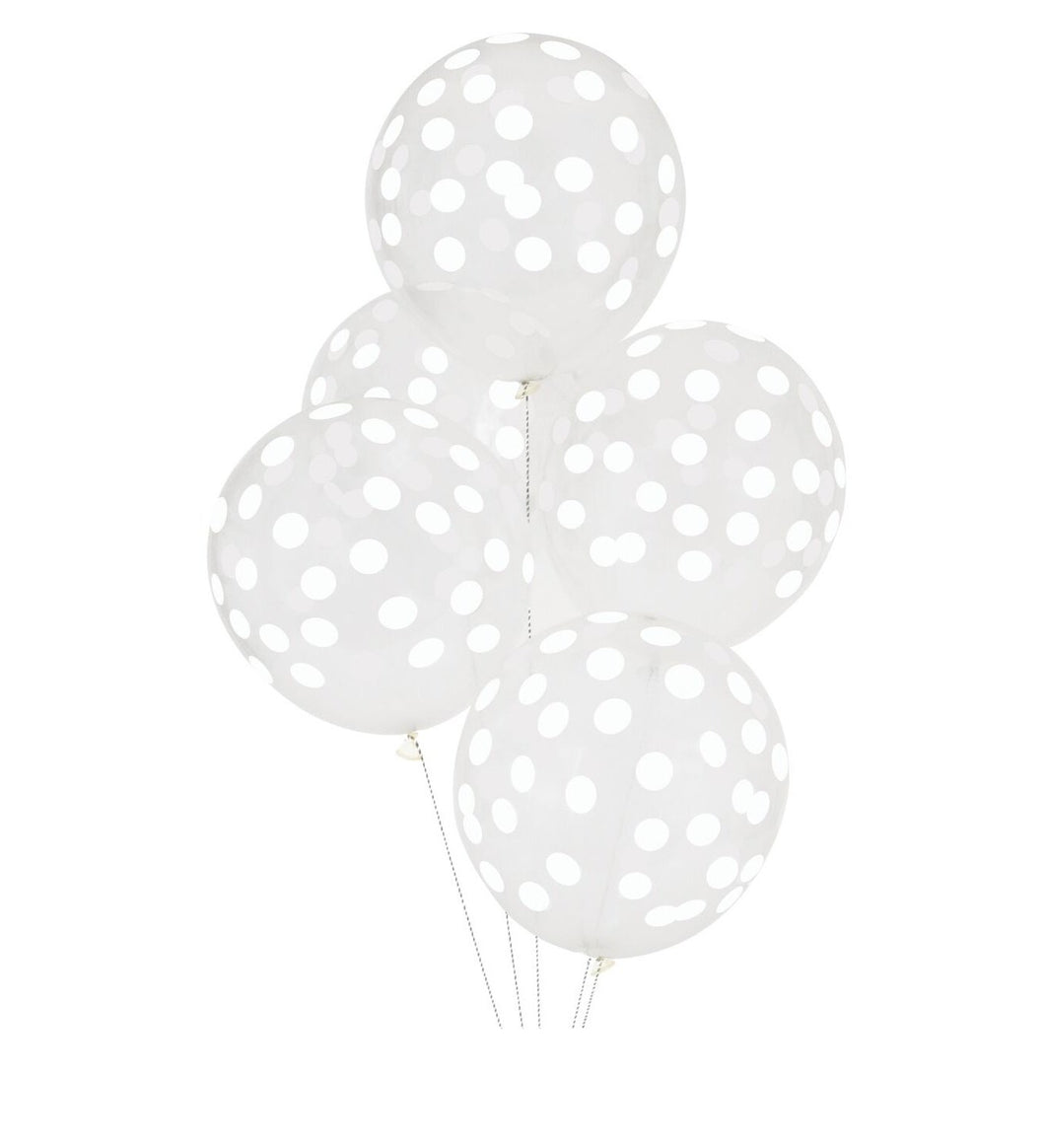 Balões impressos confetti brancos