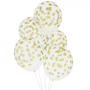 Balões impressos confetti dourados