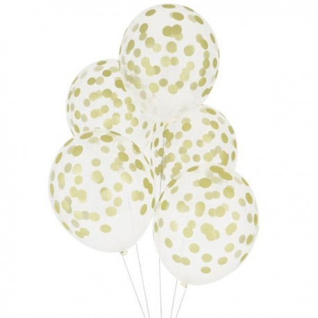 Balões impressos confetti dourados