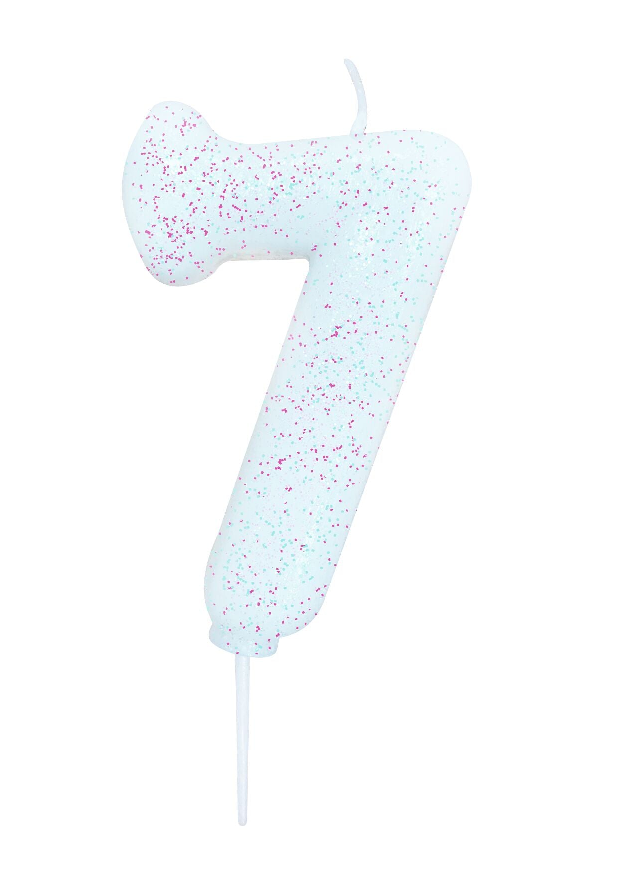 Velas número branca glitter