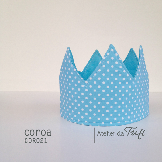 Coroa azul bolinhas