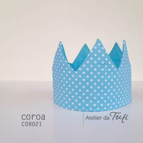 Coroa azul bolinhas
