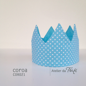 Coroa azul bolinhas