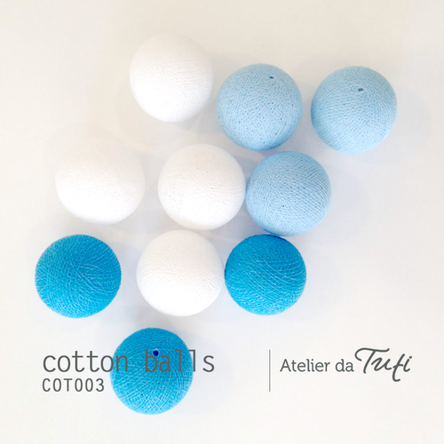 Cotton balls tons azul & branco