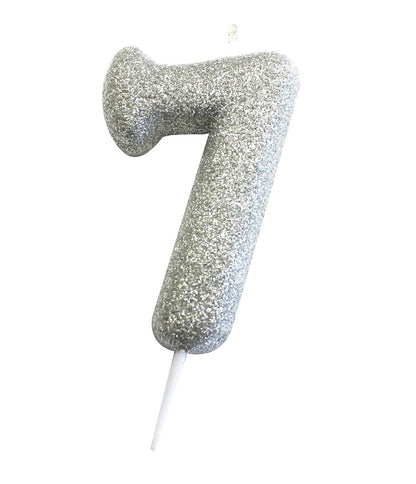 Velas número prateada glitter