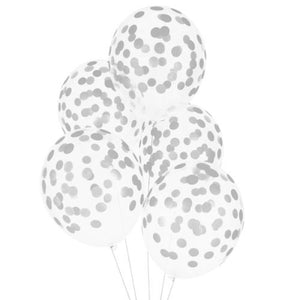 Balões impressos confetti prateados