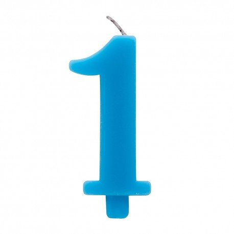 Velas número azul