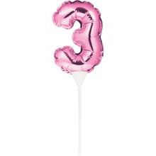 Carregar imagem no visualizador da galeria, Topo de bolo balão foil nº rosa