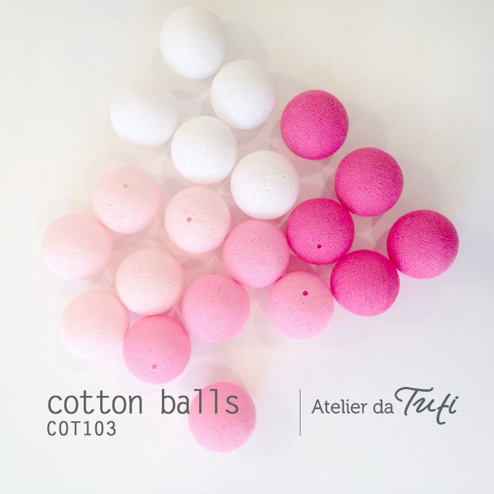 Cotton balls tons rosa & branco