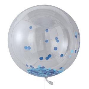 Balões gigantes confettis azuis