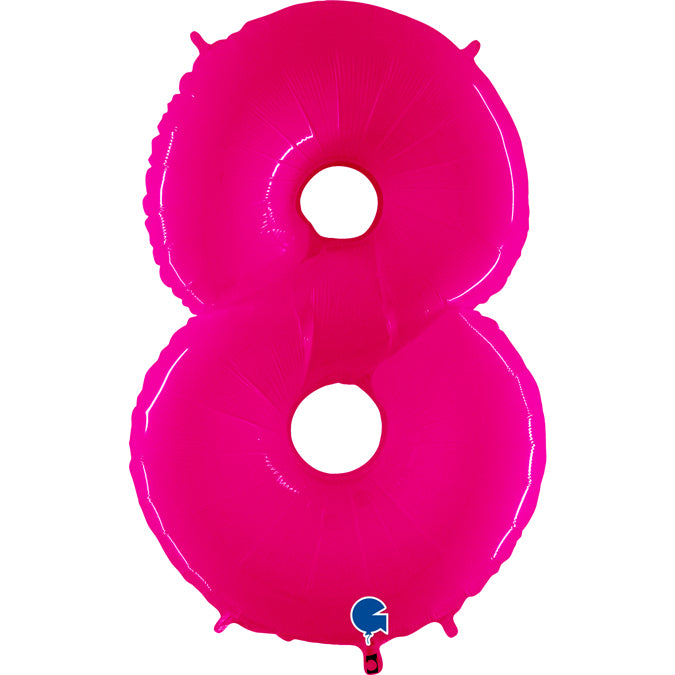 Balão grande número - rosa neon