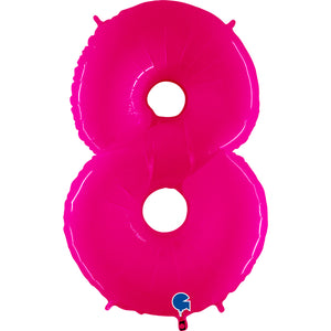 Balão grande número - rosa neon