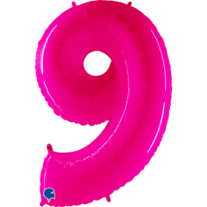 Balão grande número - rosa neon
