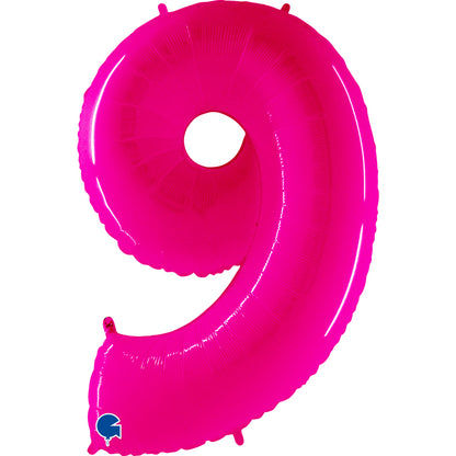 Balão grande número - rosa neon