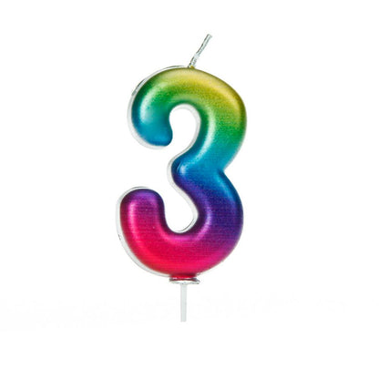 Velas número multicor metálico
