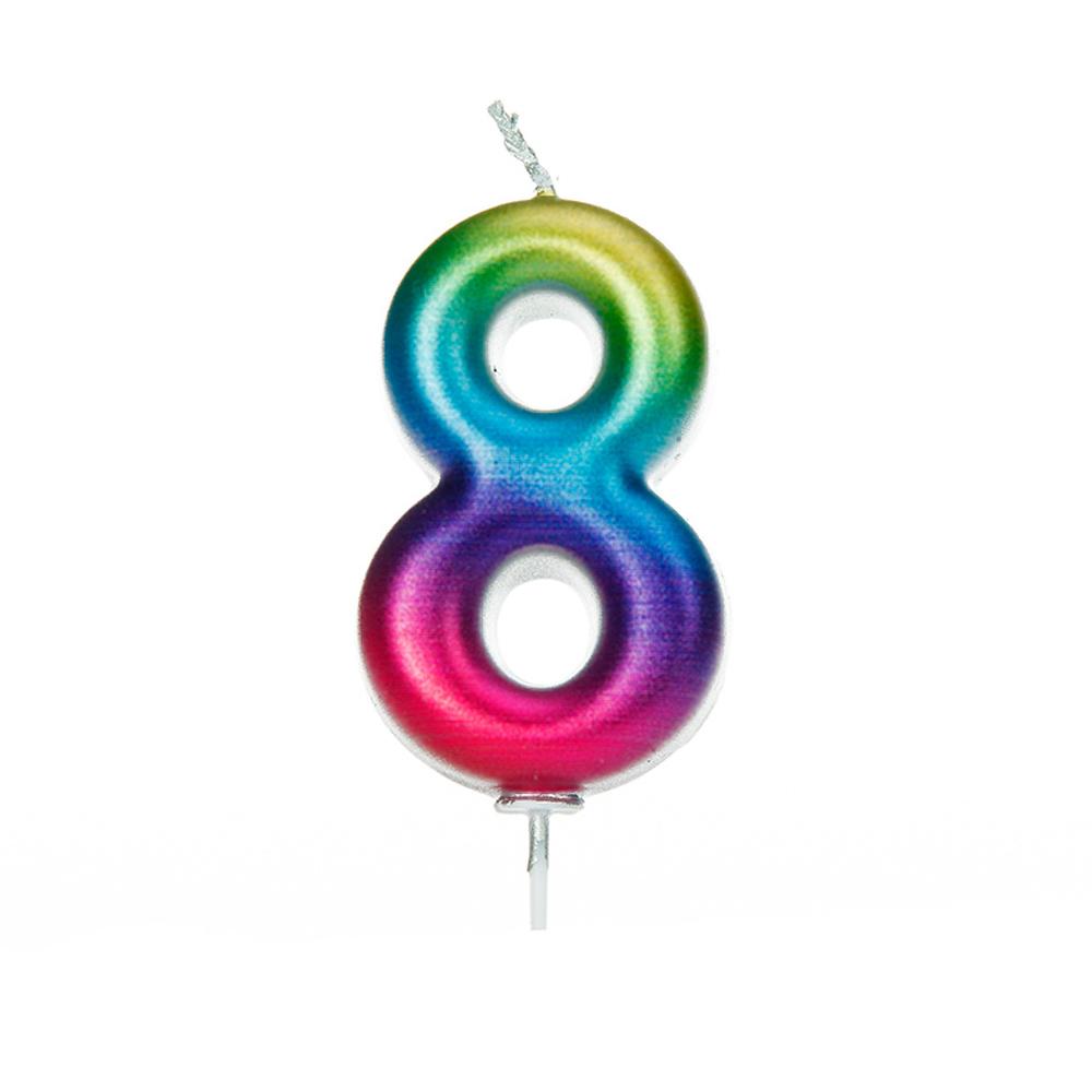 Velas número multicor metálico