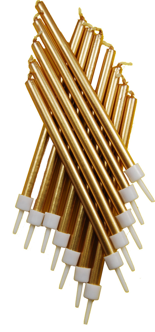 Velas compridas douradas
