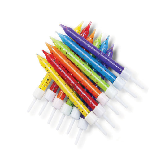 Velas coloridas glitter