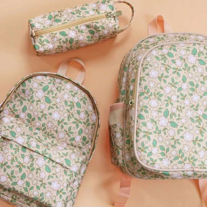 Mini mochila flores rosa