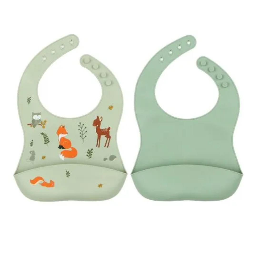 Babete silicone conj. 2 - amigos floresta