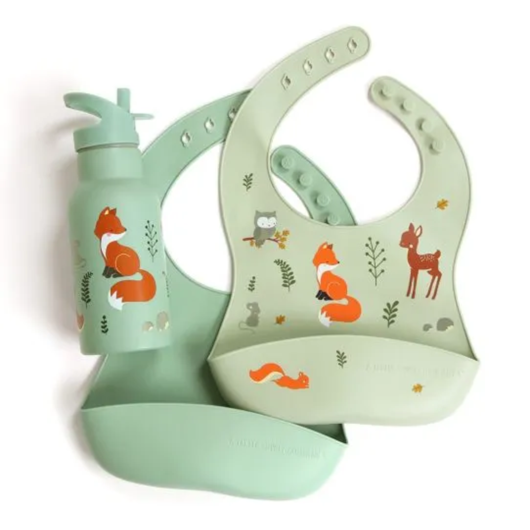 Babete silicone conj. 2 - amigos floresta