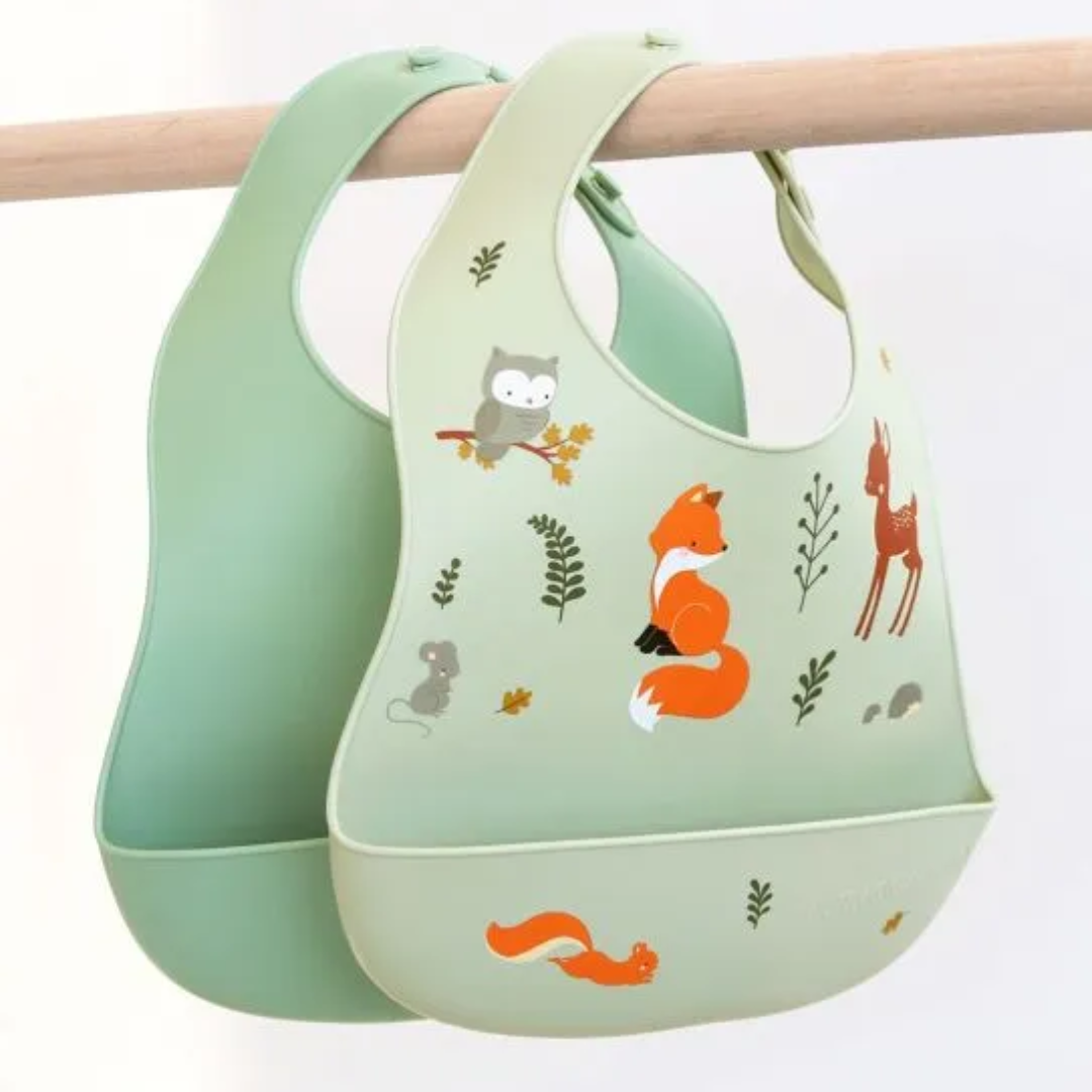 Babete silicone conj. 2 - amigos floresta