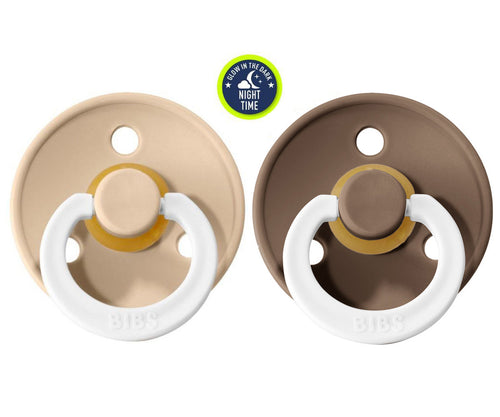 Conj. 2 chuchas BIBS® noturnas - vanilla /dark oak