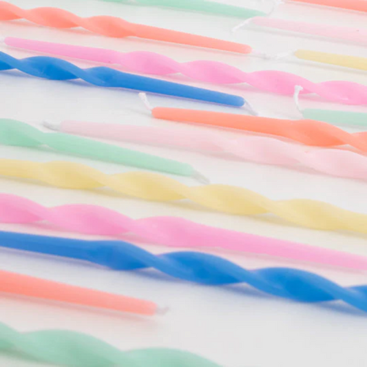 Velas compridas twisted pastel