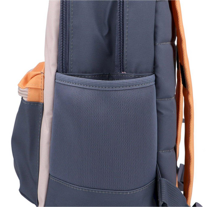 Mochila azul e laranja