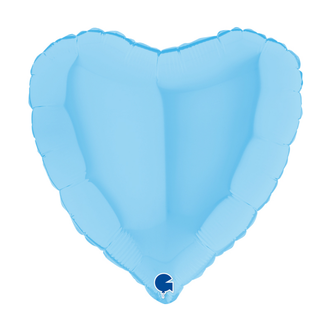 Balão foil coração azul pastel