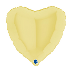 Balão foil coração amarelo pastel