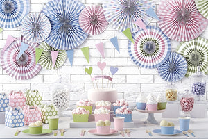 Formas cupcakes multicores pastel