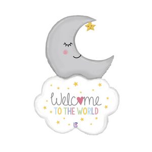 Balão lua "welcome baby"