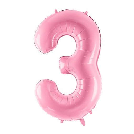 Balão grande número - rosa pastel