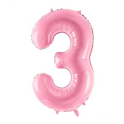 Balão grande número - rosa pastel