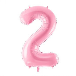 Balão grande número - rosa pastel