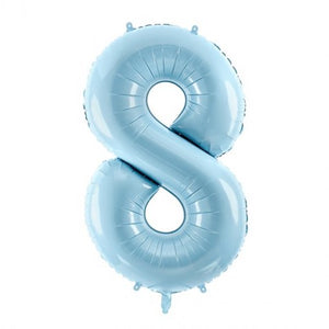 Balão grande número - azul pastel